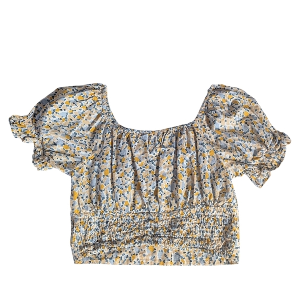 🌼 Sim & Sam Floral Smocked Peasant Top – Size XL – Cottagecore Boho - Picture 7 of 10